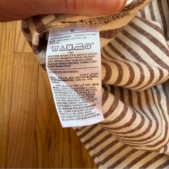 Striped Linen Blend Shirt Dress - Picture 11 of 11